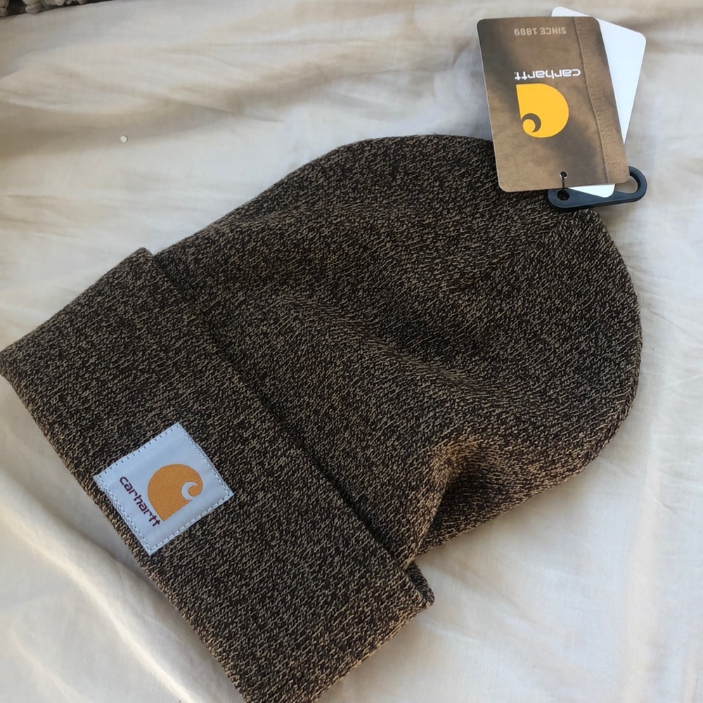 ⭐️CARHARTT BRWN &. BLACK hat CAP beanie …NEW - Picture 2 of 7